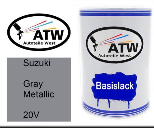 Suzuki, Gray Metallic, 20V: 500ml Lackdose, von ATW Autoteile West.